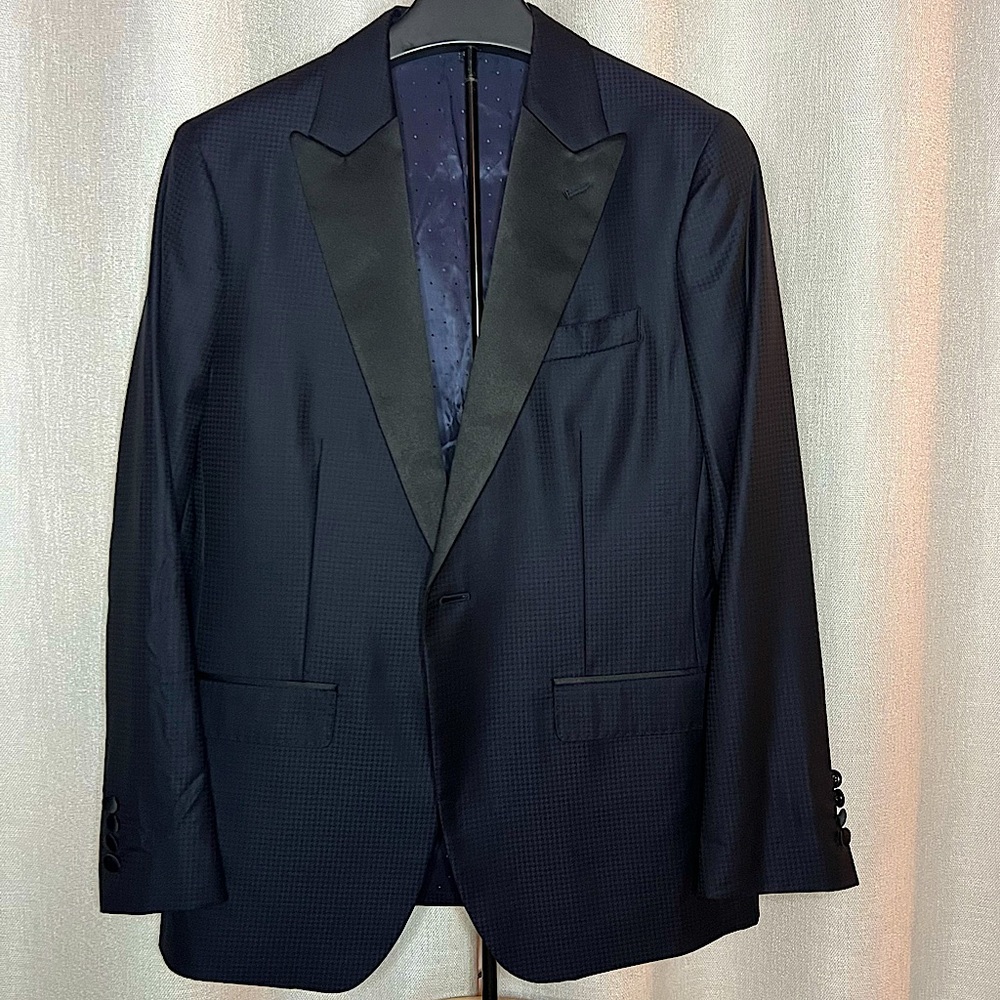 Bonobos Blue patterned Tux Jacket Brand new *Never worn or tailored* JACKET ONLY